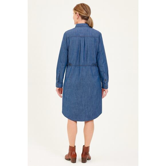 DULUTH Trading Co Chambray Shirt Dress 2XL Rootstock Denim Blue Utility Western - Picture 6 of 15